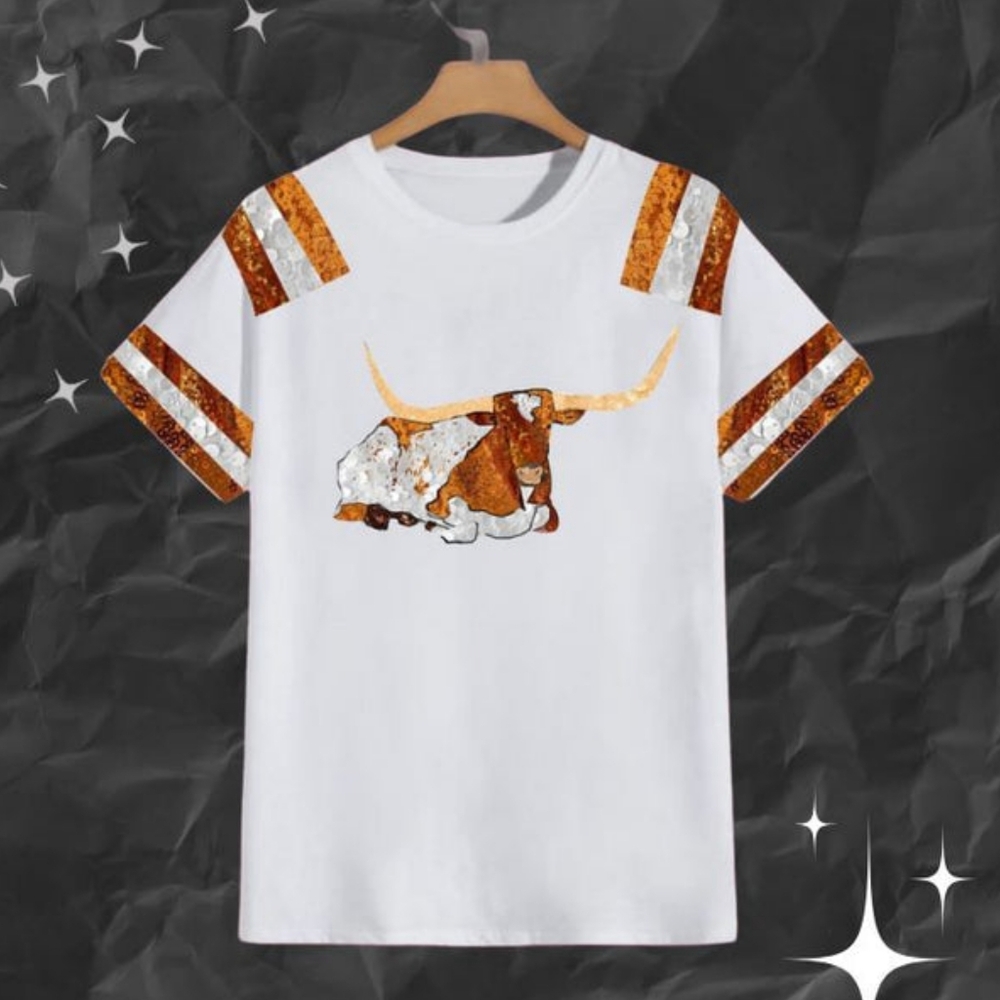 FROUX-FROUX FROG Texas Longhorn Sequin Shirt White XS